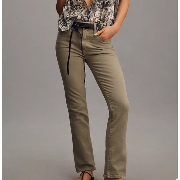 MOTHER The Insider Hover Jeans Khaki Green Bootcut Mid Rise Size 30 - Picture 1 of 10